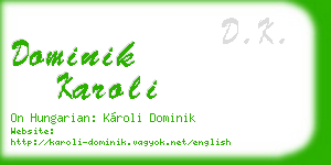 dominik karoli business card
